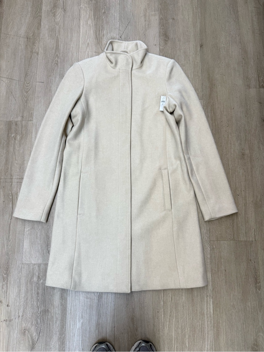 NWT Old Navy Women's Cream Color Long Peacoat Medium Tall